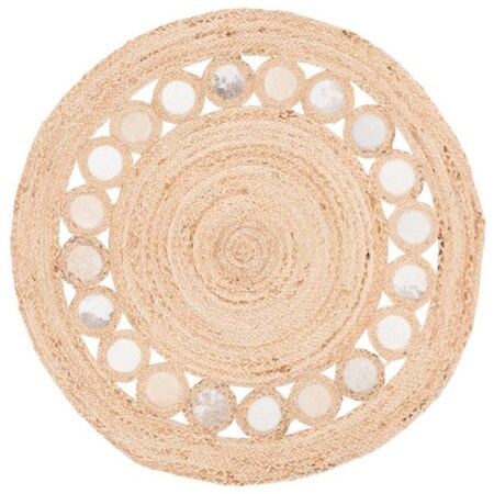 Safavieh 5 x 5 ft. Natural Fiber Round Area RugBeige & Grey NF370F-5R